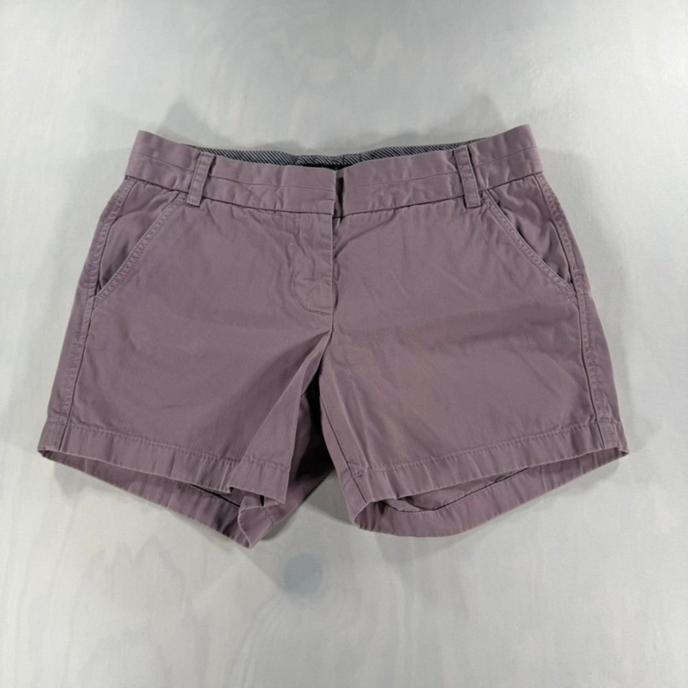 J.Crew Chino Shorts Womens Size 4 Mauve Purple 3" Inseam Cotton Casual Summer